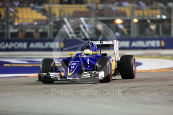 World © Octane Photographic Ltd. Sauber F1 Team C35 – Marcus Ericsson. Friday 16th September 2016, F1 Singapore GP Practice 2, Marina Bay Circuit, Singapore. Digital Ref : 1717CB5D5172