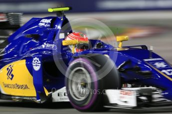 World © Octane Photographic Ltd. Sauber F1 Team C35 – Felipe Nasr. Friday 16th September 2016, F1 Singapore GP Practice 2, Marina Bay Circuit, Singapore. Digital Ref : 1717CB5D5357