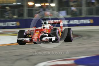 World © Octane Photographic Ltd. Scuderia Ferrari SF16-H – Sebastian Vettel. Friday 16th September 2016, F1 Singapore GP Practice 2, Marina Bay Circuit, Singapore. Digital Ref : 1717CB5D5383