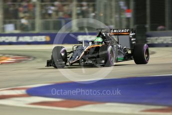 World © Octane Photographic Ltd. Sahara Force India VJM09 - Nico Hulkenberg. Friday 16th September 2016, F1 Singapore GP Practice 2, Marina Bay Circuit, Singapore. Digital Ref : 1717CB5D5391