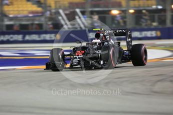 World © Octane Photographic Ltd. McLaren Honda MP4-31 – Jenson Button. Friday 16th September 2016, F1 Singapore GP Practice 2, Marina Bay Circuit, Singapore. Digital Ref : 1717CB5D5415