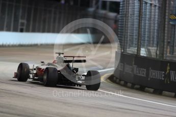 World © Octane Photographic Ltd. Haas F1 Team VF-16 – Romain Grosjean. Friday 16th September 2016, F1 Singapore GP Practice 2, Marina Bay Circuit, Singapore. Digital Ref : 1717LB1D0090