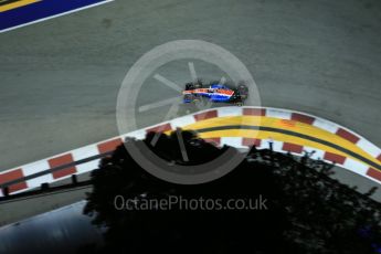 World © Octane Photographic Ltd. Manor Racing MRT05 - Pascal Wehrlein. Friday 16th September 2016, F1 Singapore GP Practice 2, Marina Bay Circuit, Singapore. Digital Ref : 1717LB2D9534