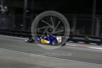 World © Octane Photographic Ltd. Sauber F1 Team C35 – Marcus Ericsson. Friday 16th September 2016, F1 Singapore GP Practice 2, Marina Bay Circuit, Singapore. Digital Ref : 1717LB2D9746