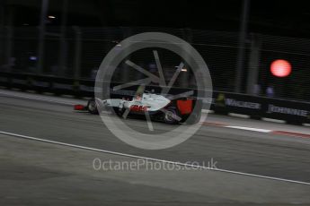 World © Octane Photographic Ltd. Haas F1 Team VF-16 – Romain Grosjean. Friday 16th September 2016, F1 Singapore GP Practice 2, Marina Bay Circuit, Singapore. Digital Ref : 1717LB2D9795