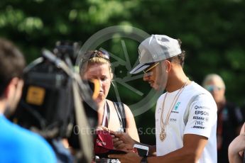 World © Octane Photographic Ltd. Mercedes AMG Petronas W07 Hybrid – Lewis Hamilton. Friday 16th September 2016, F1 Singapore GP Paddock, Marina Bay Circuit, Singapore. Digital Ref :1715CB1D5564