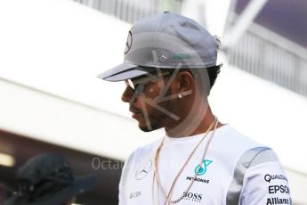 World © Octane Photographic Ltd. Mercedes AMG Petronas W07 Hybrid – Lewis Hamilton. Friday 16th September 2016, F1 Singapore GP Paddock, Marina Bay Circuit, Singapore. Digital Ref :1715CB1D5585