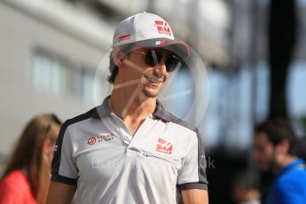 World © Octane Photographic Ltd. Haas F1 Team VF-16 - Esteban Gutierrez. Friday 16th September 2016, F1 Singapore GP Paddock, Marina Bay Circuit, Singapore. Digital Ref :1715CB1D5588