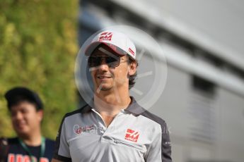 World © Octane Photographic Ltd. Haas F1 Team VF-16 - Esteban Gutierrez. Friday 16th September 2016, F1 Singapore GP Paddock, Marina Bay Circuit, Singapore. Digital Ref :1715CB1D5598