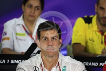 World © Octane Photographic Ltd. F1 Singapore GP FIA Personnel Press Conference, Marina Bay Circuit, Singapore. Friday 16th September 2016. Toto Wolff – Executive Director Mercedes AMG Petronas. Digital Ref : 1718LB1D0176
