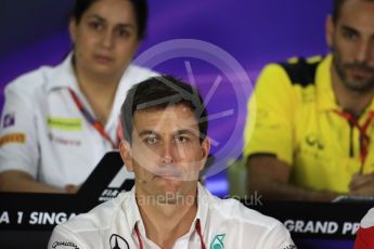 World © Octane Photographic Ltd. F1 Singapore GP FIA Personnel Press Conference, Marina Bay Circuit, Singapore. Friday 16th September 2016. Toto Wolff – Executive Director Mercedes AMG Petronas. Digital Ref : 1718LB1D0177