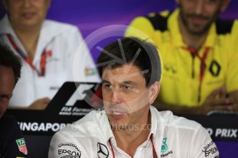 World © Octane Photographic Ltd. F1 Singapore GP FIA Personnel Press Conference, Marina Bay Circuit, Singapore. Friday 16th September 2016. Toto Wolff – Executive Director Mercedes AMG Petronas. Digital Ref : 1718LB1D0205