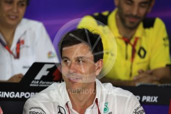World © Octane Photographic Ltd. F1 Singapore GP FIA Personnel Press Conference, Marina Bay Circuit, Singapore. Friday 16th September 2016. Toto Wolff – Executive Director Mercedes AMG Petronas. Digital Ref : 1718LB1D0206