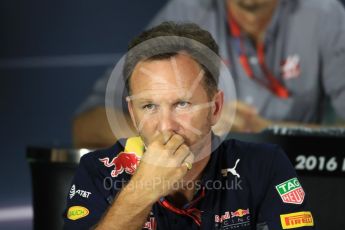 World © Octane Photographic Ltd. F1 Singapore GP FIA Personnel Press Conference, Marina Bay Circuit, Singapore. Friday 16th September 2016. Christian Horner – Team Principal Red Bull Racing. Digital Ref : 1718LB1D0231