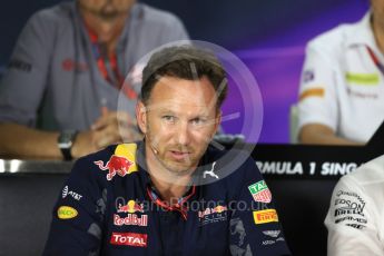 World © Octane Photographic Ltd. F1 Singapore GP FIA Personnel Press Conference, Marina Bay Circuit, Singapore. Friday 16th September 2016. Christian Horner – Team Principal Red Bull Racing. Digital Ref : 1718LB1D0255