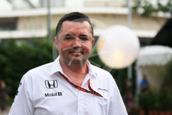 1720LB2D9993World © Octane Photographic Ltd. McLaren Honda - Eric Boullier. Saturday 17th September 2016, F1 Singapore GP Paddock, Marina Bay Circuit, Singapore. Digital Ref : 1719CB1D6143