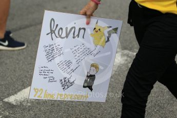 World © Octane Photographic Ltd. Renault Sport F1 Team RS16 - Kevin Magnussen fan art. Saturday 17th September 2016, F1 Singapore GP Paddock, Marina Bay Circuit, Singapore. Digital Ref : 1719CB1D6158