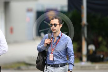 World © Octane Photographic Ltd. Nicolas Todt . Saturday 17th September 2016, F1 Singapore GP Paddock, Marina Bay Circuit, Singapore. Digital Ref :