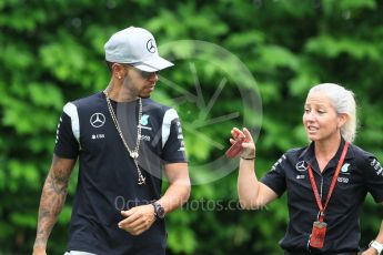 World © Octane Photographic Ltd. Mercedes AMG Petronas W07 Hybrid – Lewis Hamilton. Saturday 17th September 2016, F1 Singapore GP Paddock, Marina Bay Circuit, Singapore. Digital Ref : 1719CB5D5755