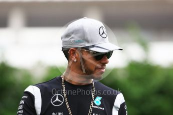 World © Octane Photographic Ltd. Mercedes AMG Petronas W07 Hybrid – Lewis Hamilton. Saturday 17th September 2016, F1 Singapore GP Paddock, Marina Bay Circuit, Singapore. Digital Ref : 1719CB5D5767