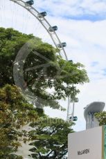 World © Octane Photographic Ltd. McLaren Honda paddock and the Sinngapore Flyer. Thursday 15th September 2016, F1 Singapore GP Paddock, Marina Bay Circuit, Singapore. Digital Ref :1713CB1D5311