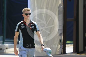 World © Octane Photographic Ltd. Sahara Force India VJM09 - Nico Hulkenberg. Thursday 15th September 2016, F1 Singapore GP Paddock, Marina Bay Circuit, Singapore. Digital Ref : 1713CB1D5330
