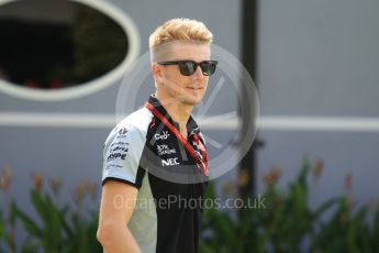 World © Octane Photographic Ltd. Sahara Force India VJM09 - Nico Hulkenberg. Thursday 15th September 2016, F1 Singapore GP Paddock, Marina Bay Circuit, Singapore. Digital Ref : 1713CB1D5337