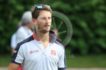 World © Octane Photographic Ltd. Haas F1 Team VF-16 – Romain Grosjean. Thursday 15th September 2016, F1 Singapore GP Paddock, Marina Bay Circuit, Singapore. Digital Ref : 1713CB1D5371