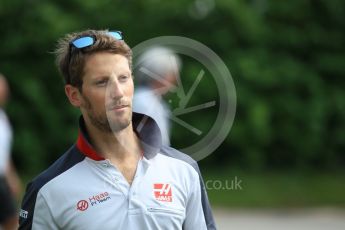 World © Octane Photographic Ltd. Haas F1 Team VF-16 – Romain Grosjean. Thursday 15th September 2016, F1 Singapore GP Paddock, Marina Bay Circuit, Singapore. Digital Ref : 1713CB1D5377