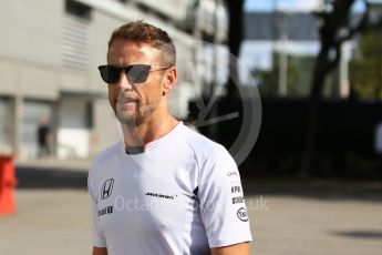 World © Octane Photographic Ltd. McLaren Honda MP4-31 – Jenson Button. Thursday 15th September 2016, F1 Singapore GP Paddock, Marina Bay Circuit, Singapore. Digital Ref : 1713CB1D5424