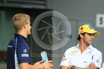 World © Octane Photographic Ltd. Sauber F1 Team C35 – Marcus Ericsson and Felipe Nasr. Thursday 15th September 2016, F1 Singapore GP Paddock, Marina Bay Circuit, Singapore. Digital Ref :1713CB1D5479