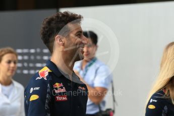 World © Octane Photographic Ltd. Red Bull Racing RB12 – Daniel Ricciardo. Thursday 15th September 2016, F1 Singapore GP Paddock, Marina Bay Circuit, Singapore. Digital Ref :1713CB1D5500