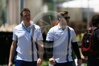 World © Octane Photographic Ltd. Williams Martini Racing Junior Press Officer Aaron Rook. Thursday 15th September 2016, F1 Singapore GP Paddock, Marina Bay Circuit, Singapore. Digital Ref : 1713CB5D3538