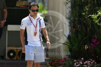 World © Octane Photographic Ltd. Williams Martini Racing, Williams Mercedes FW38 – Felipe Massa. Thursday 15th September 2016, F1 Singapore GP Paddock, Marina Bay Circuit, Singapore. Digital Ref : 1713CB5D3565