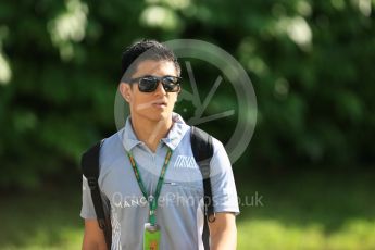 World © Octane Photographic Ltd. Manor Racing MRT05 Reserve Driver – Rio Haryanto. Thursday 15th September 2016, F1 Singapore GP Paddock, Marina Bay Circuit, Singapore. Digital Ref : 1713CB5D3662