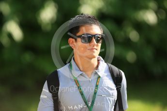 World © Octane Photographic Ltd. Manor Racing MRT05 Reserve Driver – Rio Haryanto. Thursday 15th September 2016, F1 Singapore GP Paddock, Marina Bay Circuit, Singapore. Digital Ref : 1713CB5D3669