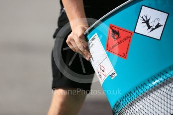 World © Octane Photographic Ltd. Mercedes AMG Petronas Race Fuel. Thursday 15th September 2016, F1 Singapore GP Paddock, Marina Bay Circuit, Singapore. Digital Ref : 1713CB5D3681