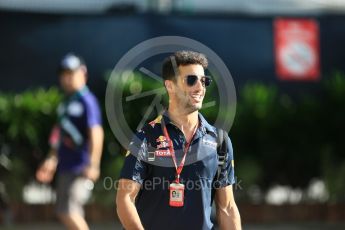 World © Octane Photographic Ltd. Red Bull Racing RB12 – Daniel Ricciardo. Thursday 15th September 2016, F1 Singapore GP Paddock, Marina Bay Circuit, Singapore. Digital Ref :1713CB5D3725