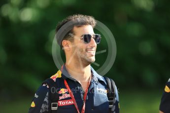 World © Octane Photographic Ltd. Red Bull Racing RB12 – Daniel Ricciardo. Thursday 15th September 2016, F1 Singapore GP Paddock, Marina Bay Circuit, Singapore. Digital Ref :1713CB5D3744