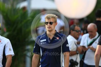World © Octane Photographic Ltd. Sauber F1 Team C35 – Marcus Ericsson. Thursday 15th September 2016, F1 Singapore GP Paddock, Marina Bay Circuit, Singapore. Digital Ref :1713CB5D3811