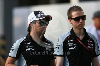 World © Octane Photographic Ltd. Sahara Force India VJM09 - Sergio Perez. Thursday 15th September 2016, F1 Singapore GP Paddock, Marina Bay Circuit, Singapore. Digital Ref :1713CB5D3841
