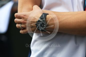 World © Octane Photographic Ltd. Williams Martini Racing – Valtteri Bottas' wedding ring. Thursday 15th September 2016, F1 Singapore GP Paddock, Marina Bay Circuit, Singapore. Digital Ref :1713CB5D3886