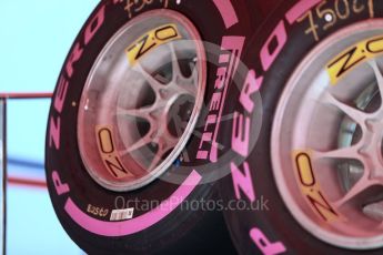 World © Octane Photographic Ltd. Scuderia Ferrari SF16-H tyres. Thursday 15th September 2016, F1 Singapore GP Pitlane, Marina Bay Circuit, Singapore. Digital Ref : 1713LB1D8444