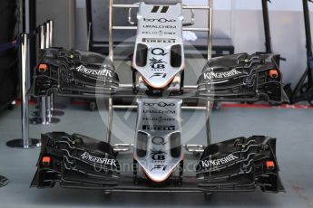 World © Octane Photographic Ltd. Sahara Force India VJM09 - Sergio Perez. Thursday 15th September 2016, F1 Singapore GP Pitlane, Marina Bay Circuit, Singapore. Digital Ref : 1713LB1D8511