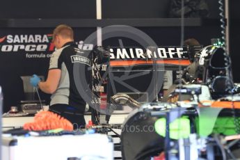 World © Octane Photographic Ltd. Sahara Force India VJM09. Thursday 15th September 2016, F1 Singapore GP Pitlane, Marina Bay Circuit, Singapore. Digital Ref : 1713LB1D8514