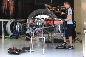 World © Octane Photographic Ltd. Sahara Force India VJM09. Thursday 15th September 2016, F1 Singapore GP Pitlane, Marina Bay Circuit, Singapore. Digital Ref : 1713LB1D8522