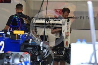 World © Octane Photographic Ltd. Sauber F1 Team C35 – Felipe Nasr. Thursday 15th September 2016, F1 Singapore GP Pitlane, Marina Bay Circuit, Singapore. Digital Ref : 1713LB1D8562
