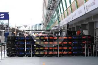 World © Octane Photographic Ltd. Manor Racing MRT05 tyre location. Thursday 15th September 2016, F1 Singapore GP Pitlane, Marina Bay Circuit, Singapore. Digital Ref : 1713LB1D8610