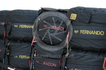 World © Octane Photographic Ltd. McLaren Honda MP4-31 – Fernando Alonso and Jenson Button tyres. Thursday 15th September 2016, F1 Singapore GP Pitlane, Marina Bay Circuit, Singapore. Digital Ref : 1713LB1D8717