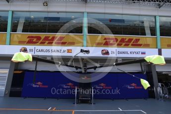 World © Octane Photographic Ltd. Scuderia Toro Rosso STR11 closed garage. Thursday 15th September 2016, F1 Singapore GP Pitlane, Marina Bay Circuit, Singapore. Digital Ref : 1713LB2D8322